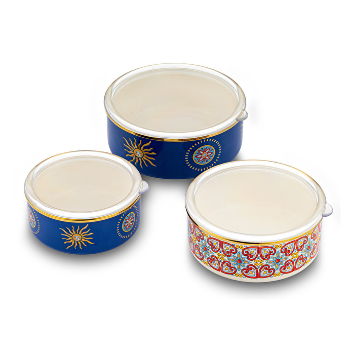 Emsan Solemar Emaye 3'lü Saklama Kabı Seti