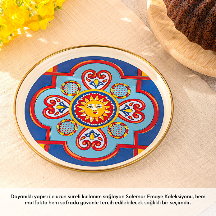Emsan Solemar Emaye Pasta Tabağı 21 cm