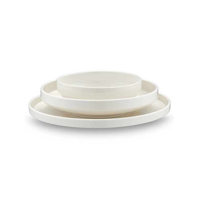 Emsan Alfa Porselen 18 Parça 6 Kişilik Yemek Takımı Beyaz