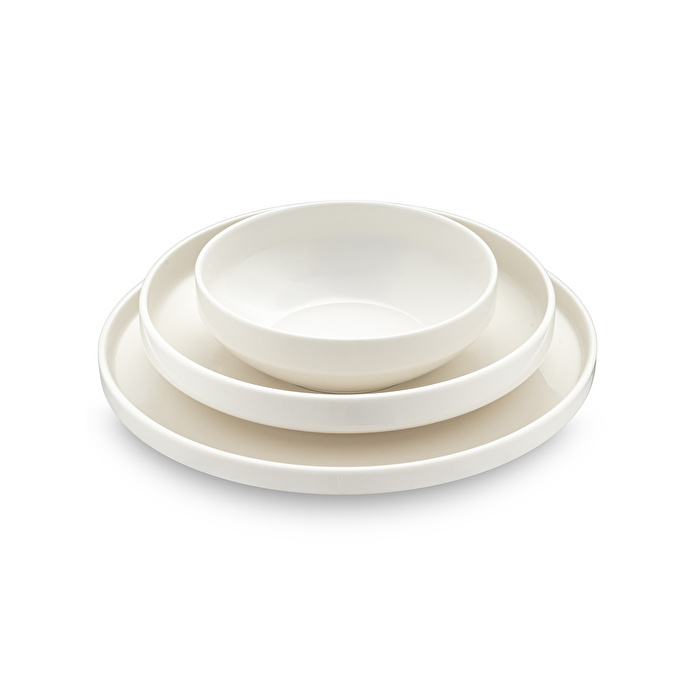 Emsan Alfa Porselen 18 Parça 6 Kişilik Yemek Takımı Beyaz