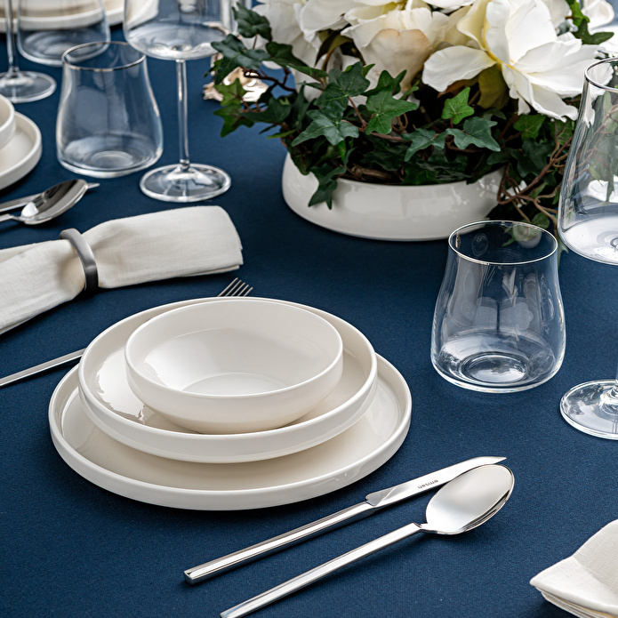 Emsan Alfa Porselen 18 Parça 6 Kişilik Yemek Takımı Beyaz