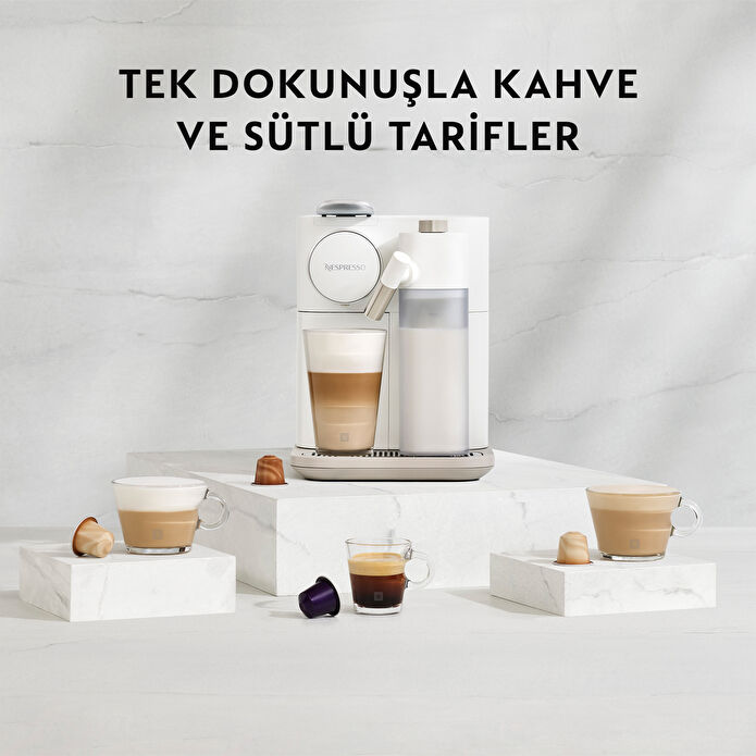 Nespresso F541 Gran Latissima, Travel Mug, Lungo Bardak ve Kahve Kapsülü ile Sevgililer Günü Özel Set Siyah