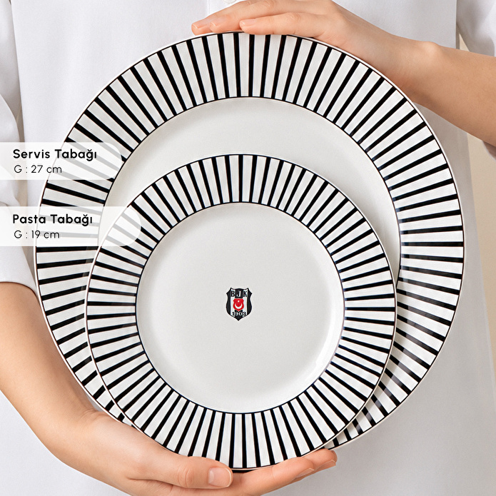 Karaca x Beşiktaş Lisanslı Forever Bone 60 Parça 8 Kişilik Yemek Takımı Platin