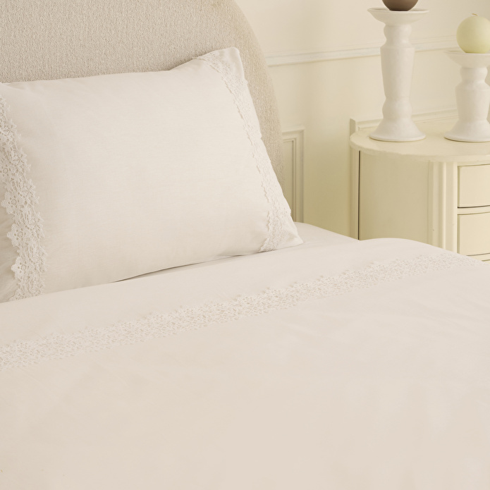 Karaca Home Lunelle Dantelli Çift Kişilik Nevresim Takımı Beyaz