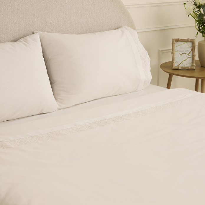 Karaca Home Velisse Dantelli Çift Kişilik Nevresim Takımı Beyaz