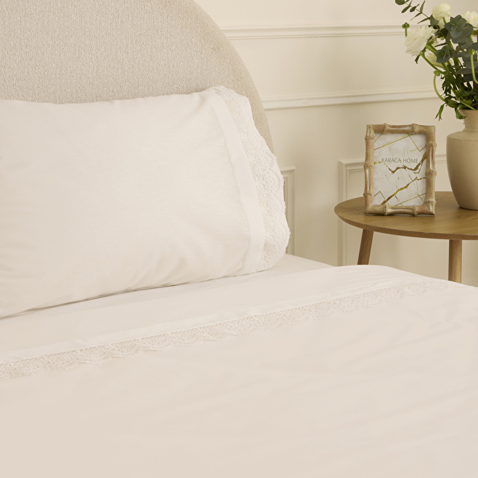 Karaca Home Velisse Dantelli Çift Kişilik Nevresim Takımı Beyaz