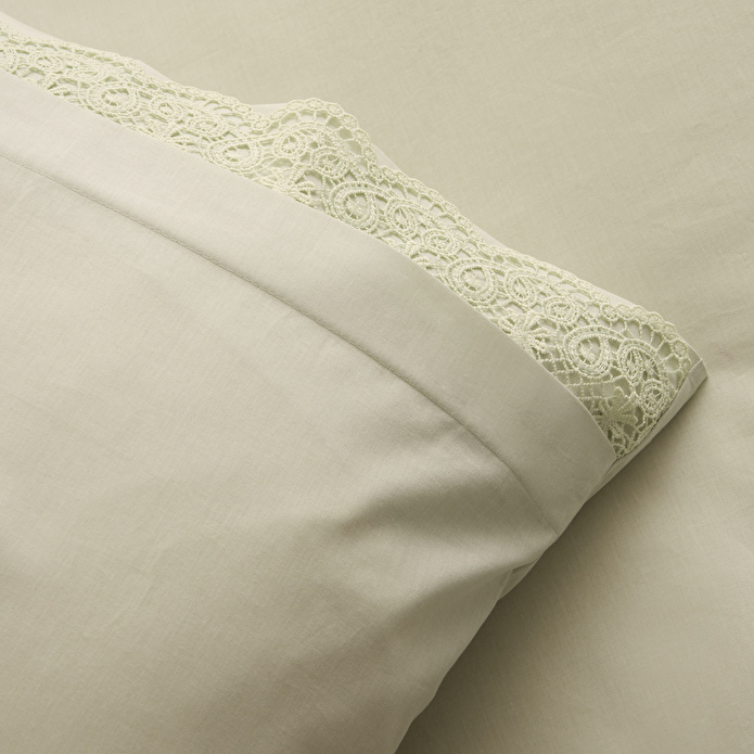 Karaca Home Velisse Dantelli Çift Kişilik Nevresim Takımı Adaçayı