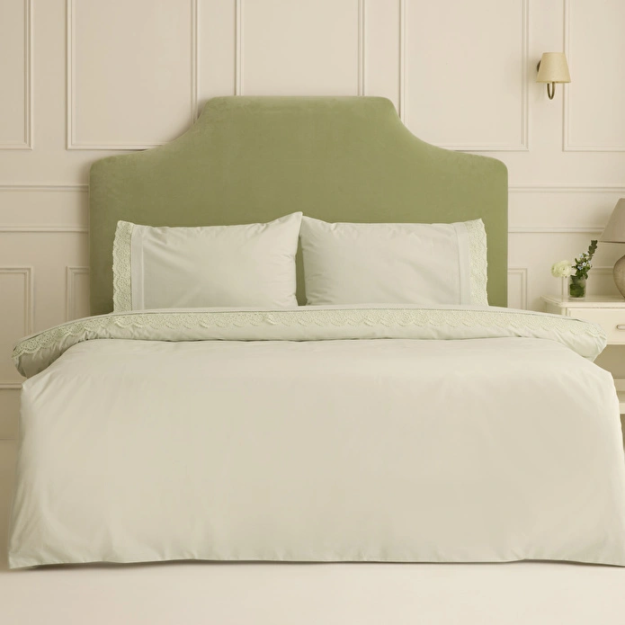 Karaca Home Velisse Dantelli Çift Kişilik Nevresim Takımı Adaçayı