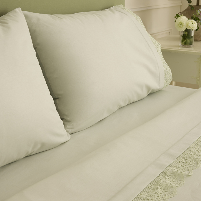 Karaca Home Velisse Dantelli Çift Kişilik Nevresim Takımı Adaçayı