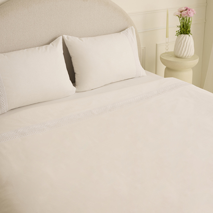 Karaca Home Ricamo Dantelli Çift Kişilik Nevresim Takımı Beyaz