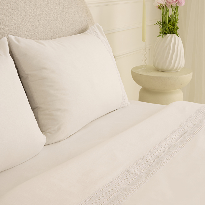 Karaca Home Ricamo Dantelli Çift Kişilik Nevresim Takımı Beyaz