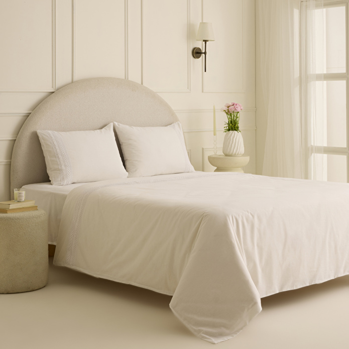 Karaca Home Ricamo Dantelli Çift Kişilik Nevresim Takımı Beyaz