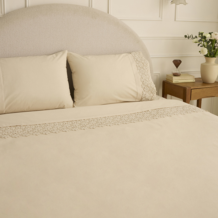 Karaca Home Rosal Brodeli Çift Kişilik Nevresim Takımı Bej