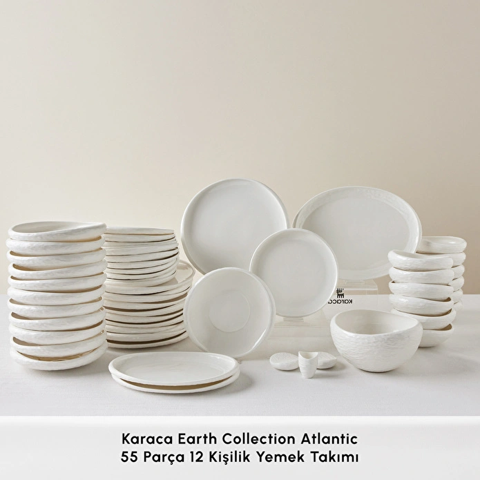 Karaca Earth Collection Atlantic 55 Parça 12 Kişilik Yemek Takımı