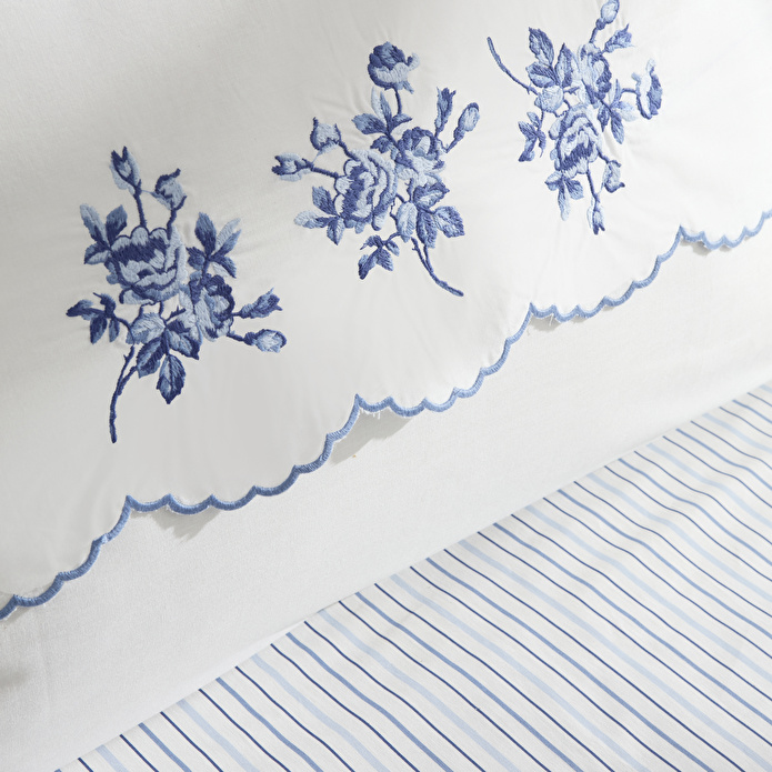 Karaca Home Virelle %100 Pamuk Nish Set Çift Kişilik Pike Takımı Mavi