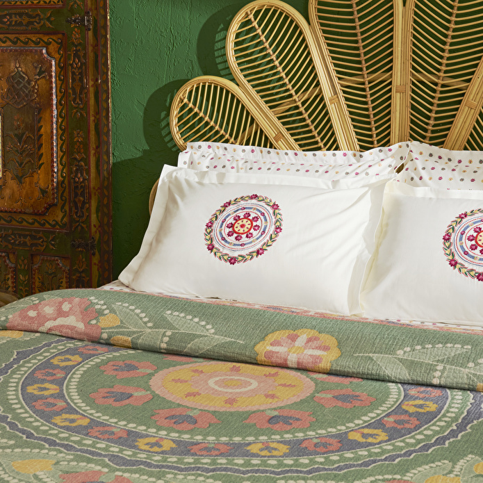 Karaca Home Luneor %100 Pamuk Nish Set Çift Kişilik Pike Takımı Multicolour