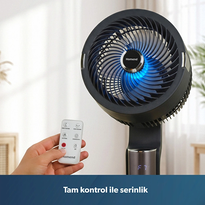 Homend Fanomen 9014H Uzaktan Kumandalı LED Işıklı Vantilatör