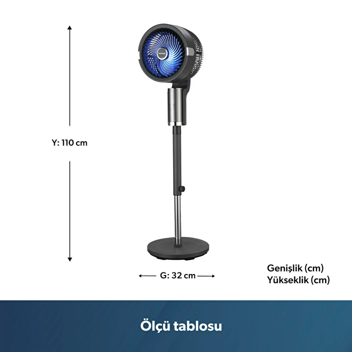Homend Fanomen 9014H Uzaktan Kumandalı LED Işıklı Vantilatör