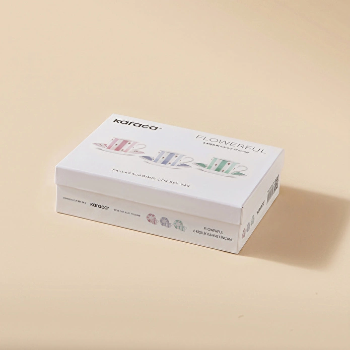 Karaca Flowerful 6 Kişilik Kahve Fincan Takımı 80 ml