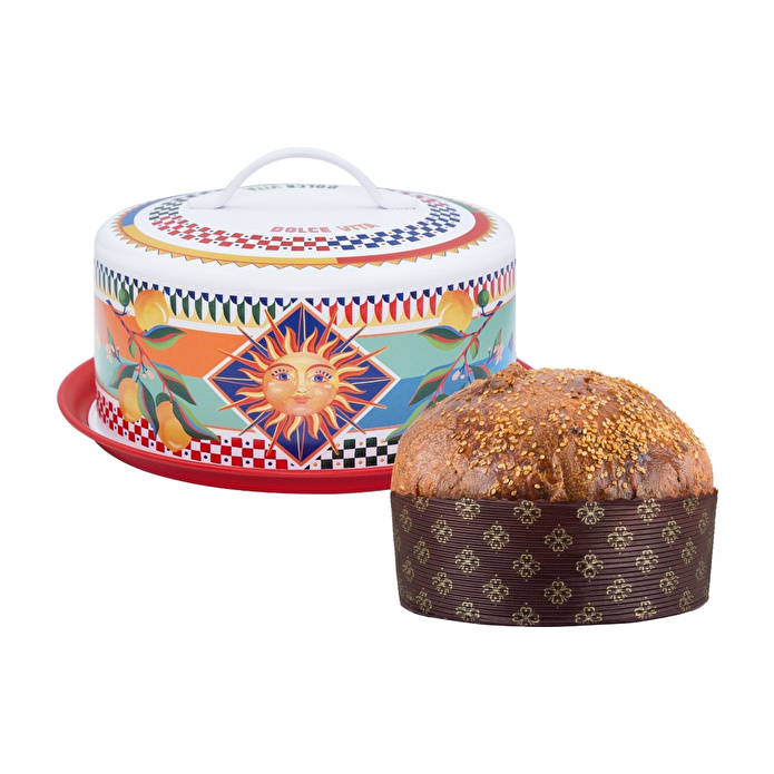 Baci Milano Dolce Vita Limon Desenli Paslanmaz Çelik Vakumlu Kek Fanusu Ø 28,5 cm, H 12,5 cm