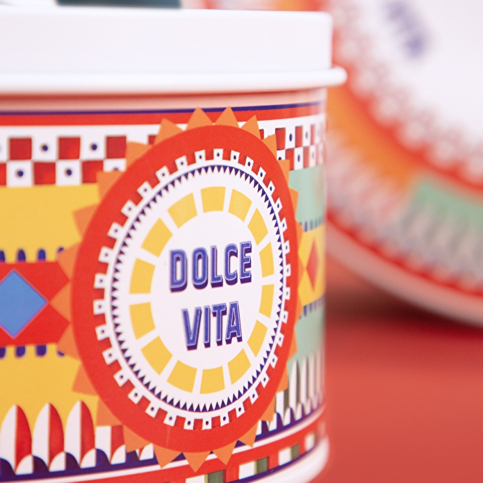Baci Milano Dolce Vita Çark Desenli Paslanmaz Çelik Vakumlu Büyük Kek Kutusu Ø 25,5 cm, H 14 cm