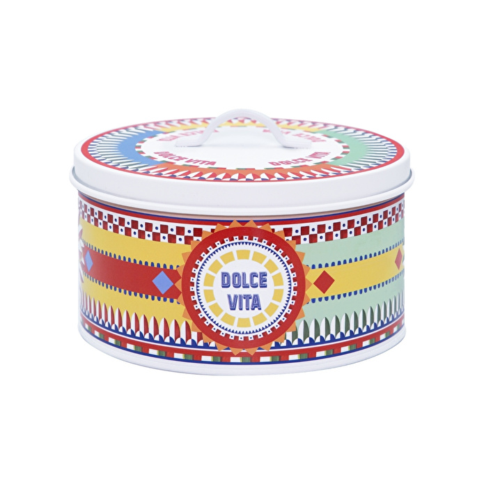 Baci Milano Dolce Vita Çark Desenli Paslanmaz Çelik Vakumlu Büyük Kek Kutusu Ø 25,5 cm, H 14 cm