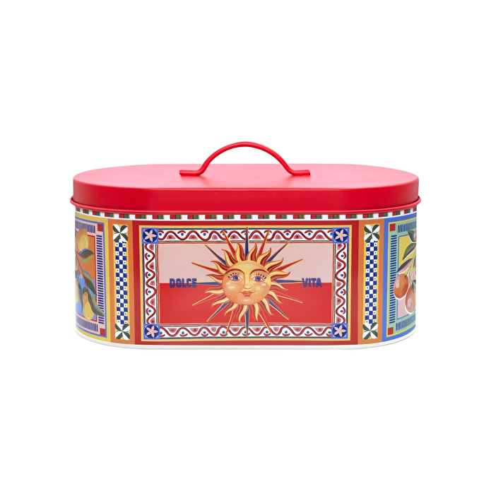 Baci Milano Dolce Vita Güneş Desenli Paslanmaz Çelik Vakumlu Ekmek Kutusu 34 x 18 cm, H 15 cm