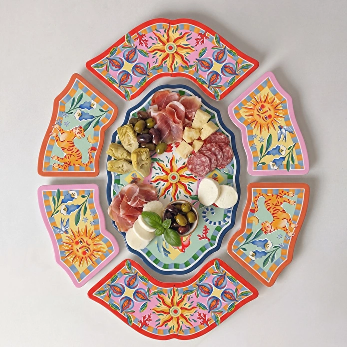 Baci Milano Dolce Far Niente 7 Parça Melamin Meze Seti