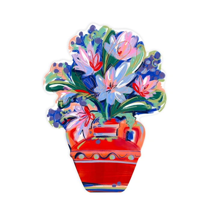 Baci Milano Dolce Far Niente Çiçekli Vazo Desenli Asılabilir Melamin Kesme Tahtası Büyük Boy 29 x 39 cm