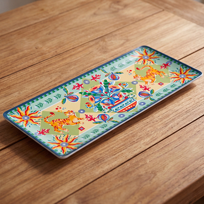 Baci Milano Dolce Far Niente Melamin Dikdörtgen Tepsi 48 cm