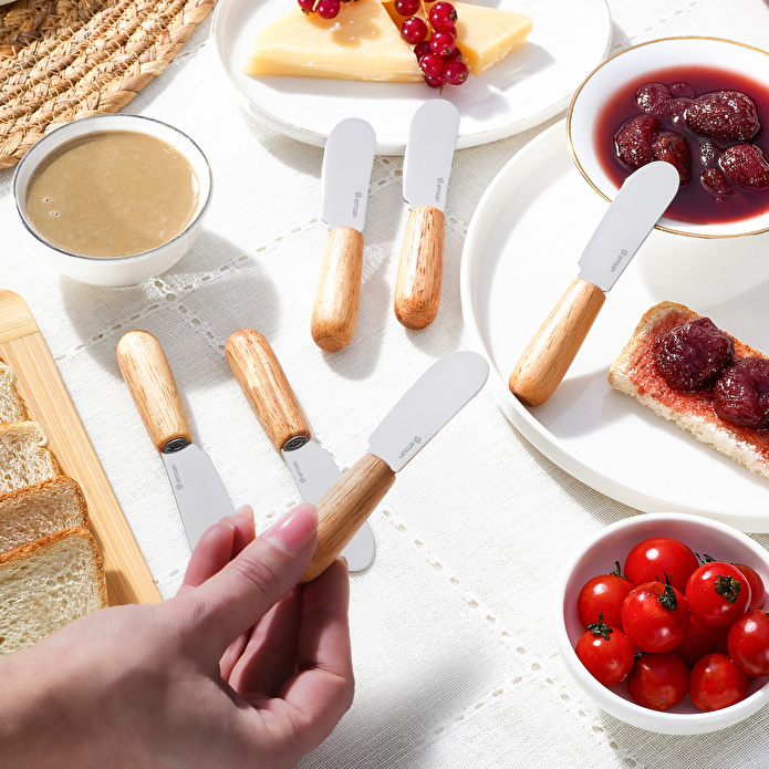 Emsan Break Ahşap Saplı Tereyağı Reçel Çikolata Bıçağı 6 Parça