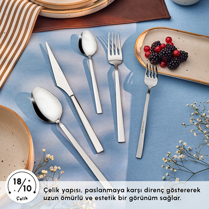 Emsan Paradiso Platin 12 Kişilik 60 Parça Çatal Kaşık Bıçak Takımı