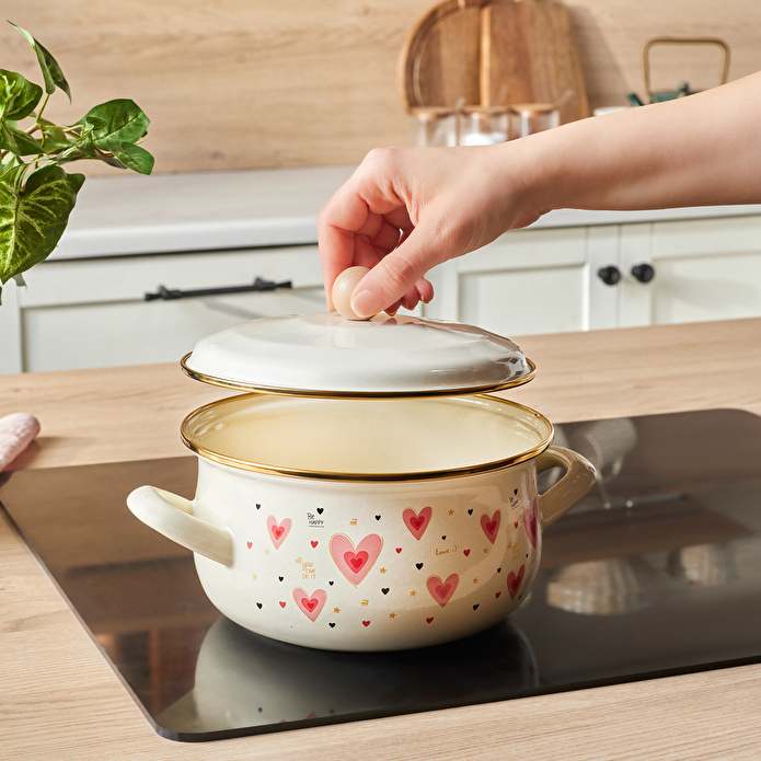 Karaca Pink Love Tencere 18 cm
