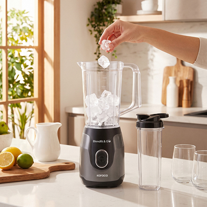Karaca Blendfit Go Smoothie Blender Set 1000 ml+600 ml Antrasit
