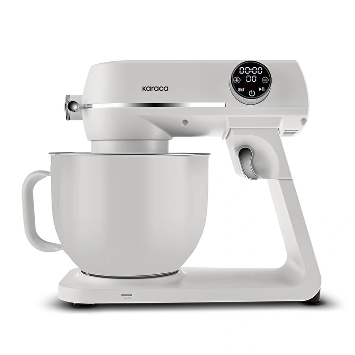 Karaca Multichef Artisan Renkli Hazneli Digital Ekran Tam Döküm Hamur Yoğurma Makinesi Cream 1800W 7L