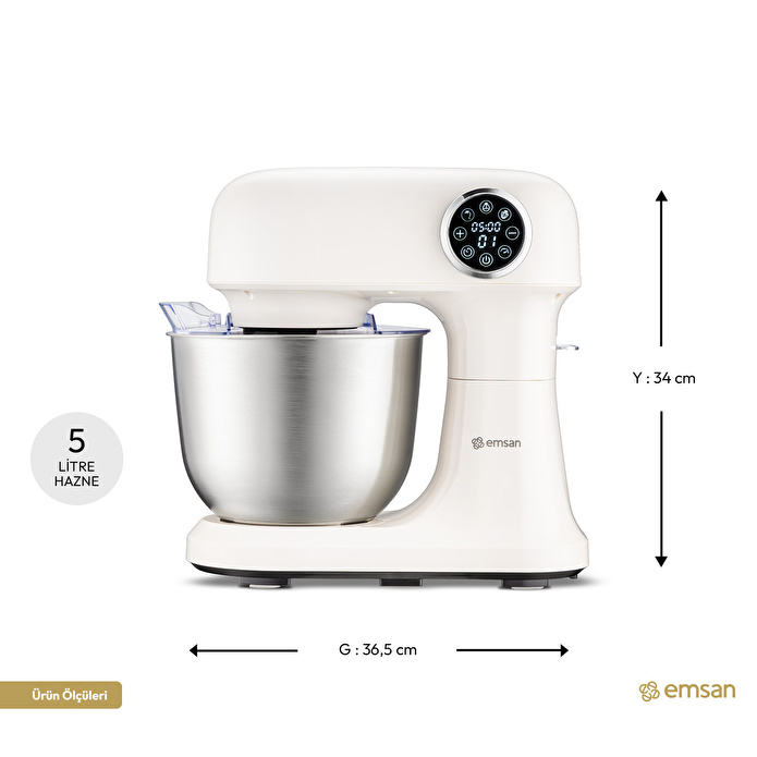 Emsan Bella Gusto Pro Dijital Ekranlı Stand Mikser Krem 1500W