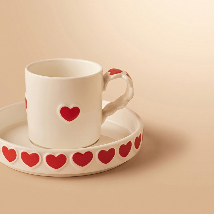 Karaca Sweetheart Kahve Fincan Takımı Beyaz