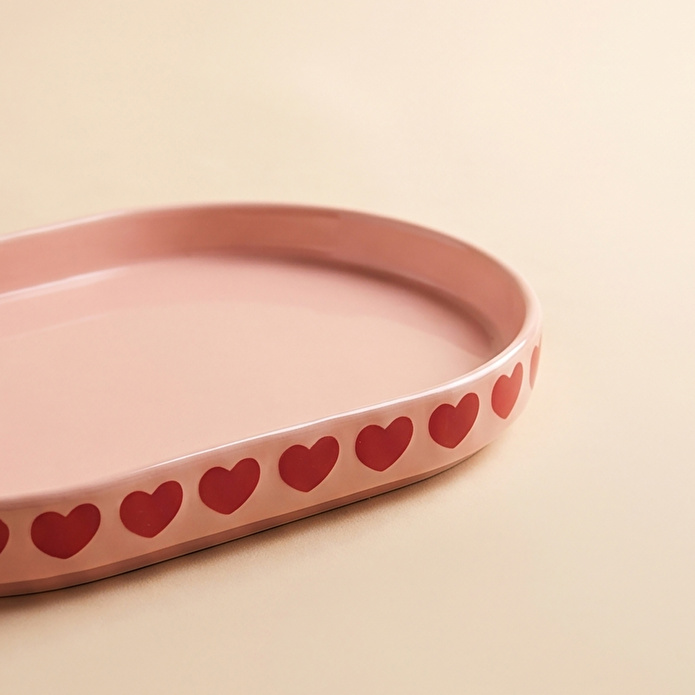 Karaca Sweetheart Kayık Tabak Pembe 12 cm