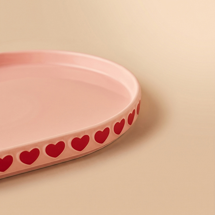 Karaca Sweetheart Kayık Tabak Pembe 18 cm