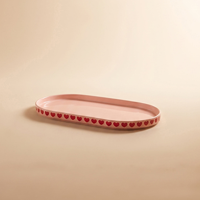 Karaca Sweetheart Kayık Tabak Pembe 18 cm