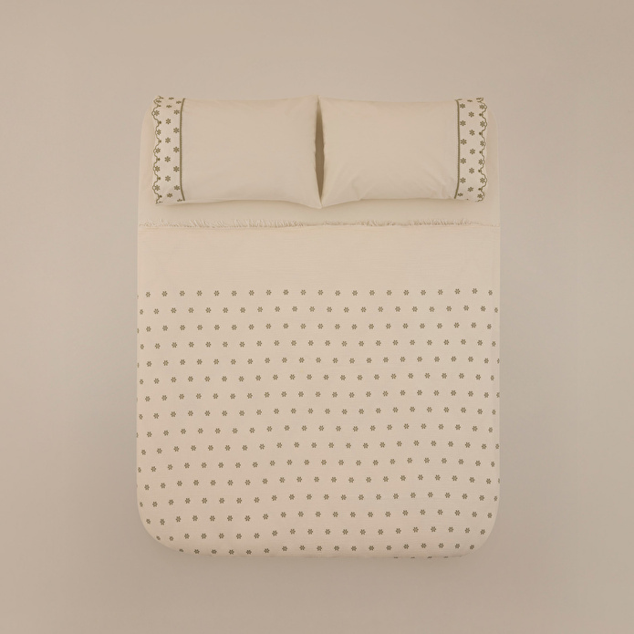 Karaca Home Carezza Brodeli Muslin Çift Kişilik Pike Takımı Yeşil
