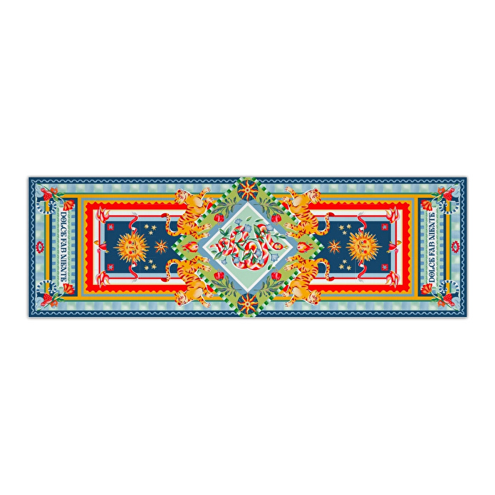 Baci Milano Dolce Far Niente Güneş Desenli Renkli Pamuklu ve Polyester Runner 48 x 150 cm