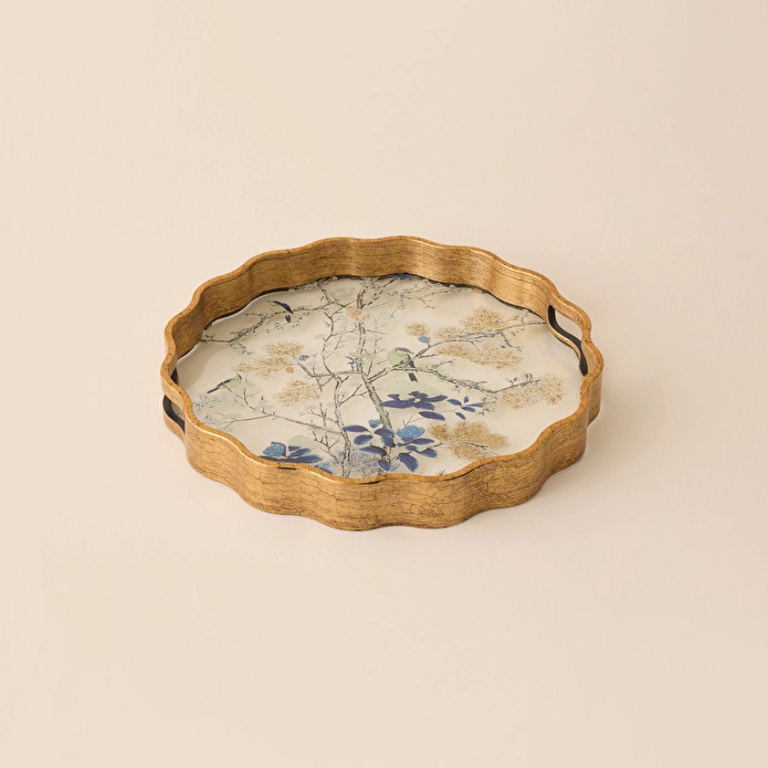 Karaca Home Alvera Dekoratif Yuvarlak Tepsi 34x34 cm