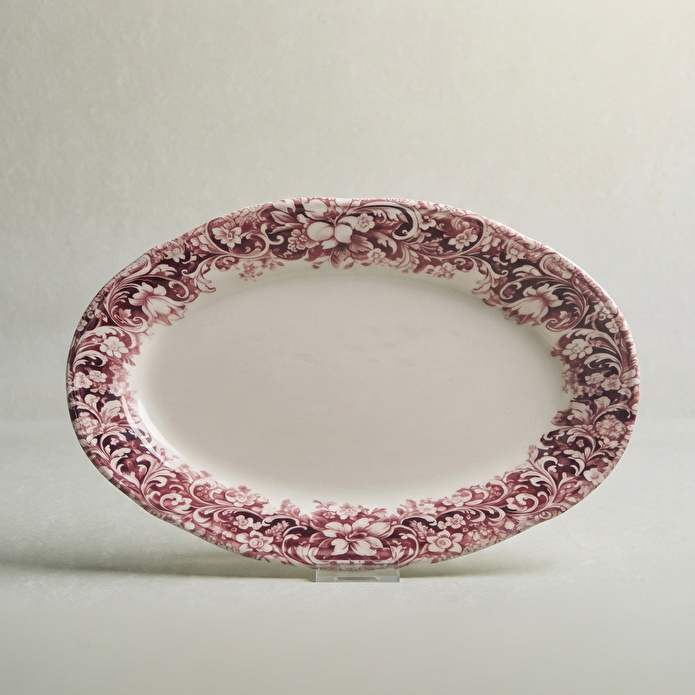 Emsan Floransa Kayık Tabak 33 cm Bordo