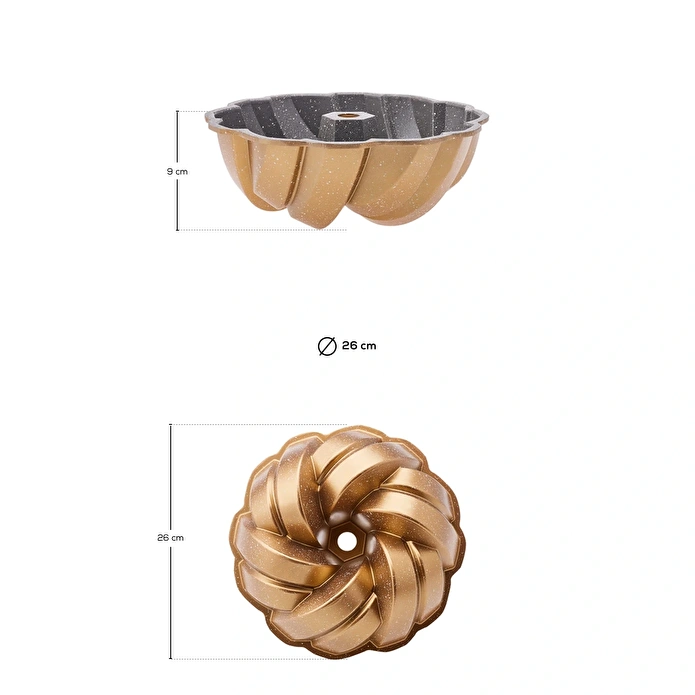 Emsan Cake Pro Örgü Gold Döküm Kek Kalıbı 26 cm