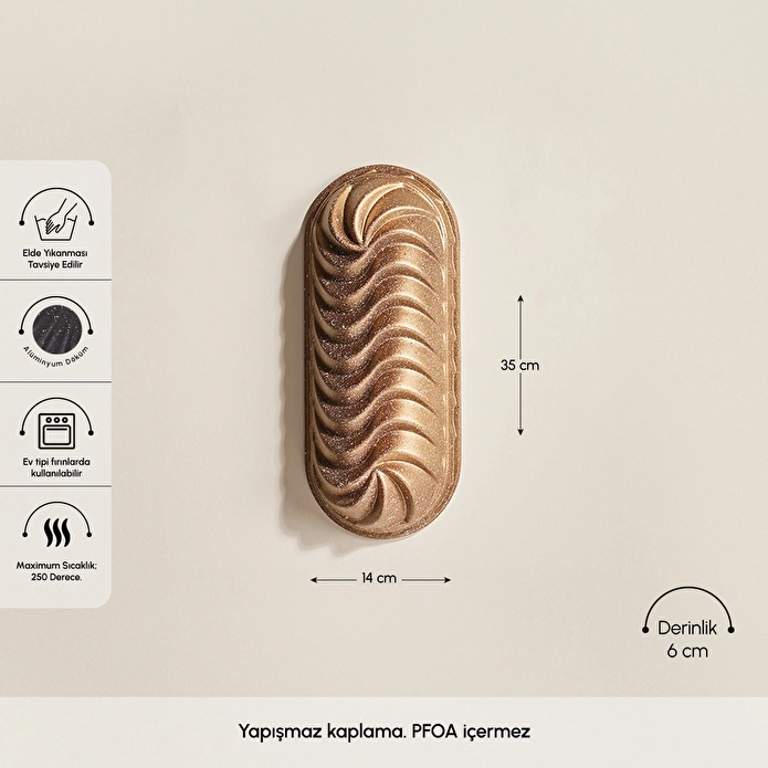 Emsan Cake Pro Vera Döküm Kek Kalıbı Gold 35 cm