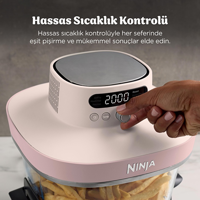 Ninja Crispi Pro 7-in-1 XL Cam Hazneli Pişirme Sistemi RoseQuartz