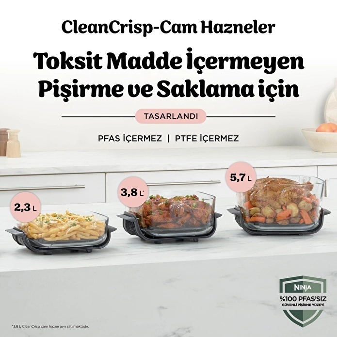 Ninja Crispi Pro 7-in-1 XL Cam Hazneli Pişirme Sistemi RoseQuartz