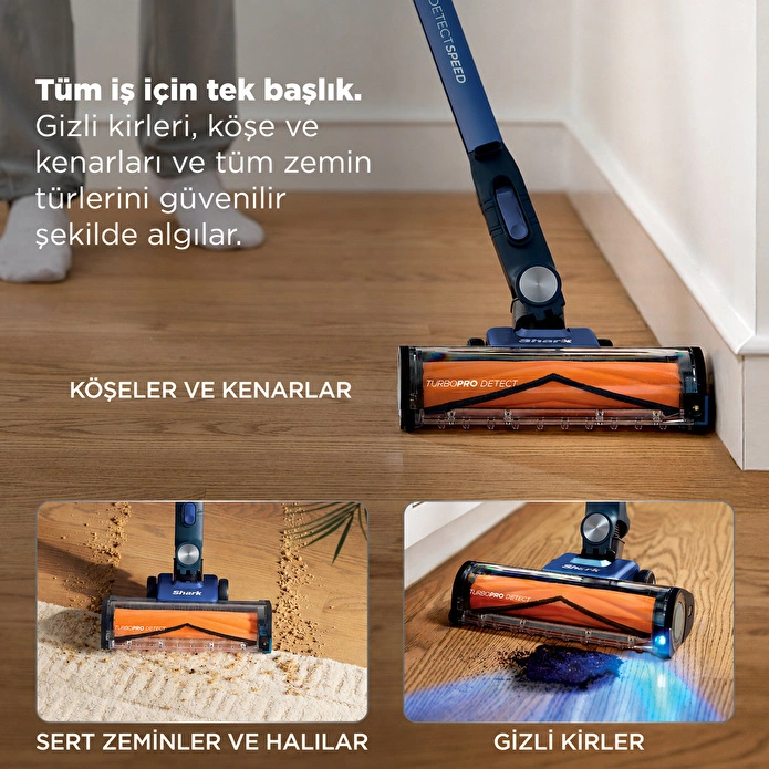 Shark PowerDetect Speed Clean and Empty Auto Empty Sistemli Pet Başlıklı Şarjlı Dikey Süpürge Ultramarine