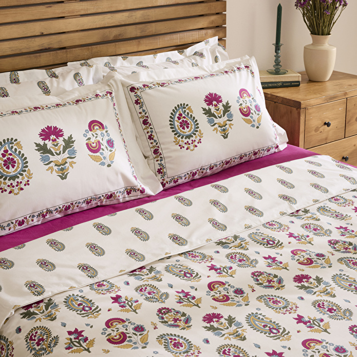 Karaca Home Elvaris %100 Pamuk Çift Kişilik Nevresim Takımı Pembe